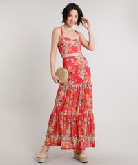Saia-Feminina-Longa-Estampada-Floral-com-Recorte-Vermelha-9609118-Vermelho_3