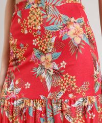 Saia-Feminina-Longa-Estampada-Floral-com-Recorte-Vermelha-9609118-Vermelho_4