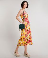 Macacao-Feminino-Pantacourt-Estampado-Floral-com-Vazado-Alca-Fina-Amarelo-9600424-Amarelo_3