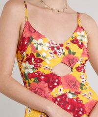 Macacao-Feminino-Pantacourt-Estampado-Floral-com-Vazado-Alca-Fina-Amarelo-9600424-Amarelo_4