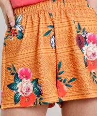 Short-Feminino-Estampado-Floral-Geometrico-Mostarda-9609123-Mostarda_4