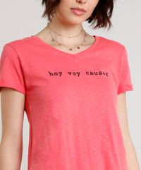 Blusa-Feminina-com-Bordado--Hoy-Voy-Causar--Manga-Curta-Decote-Redondo-Coral-9615385-Coral_4