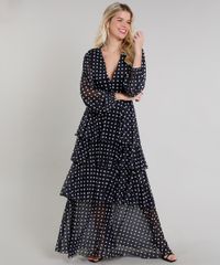 Vestido-Feminino-Longo-Mindset-Estampado-de-Poa-em-Camadas-Manga-Longa-Preto-9721632-Preto_3