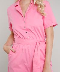 Macacao-de-Sarja-Feminino-com-Bolsos-e-Faixa-para-Amarrar-Manga-Curta-Rosa-9719511-Rosa_4