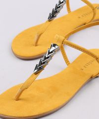 Rasteira-Feminina-Oneself-em-Suede-com-Aviamento-Geometrico-Mostarda-9535130-Mostarda_2