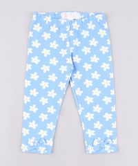 Calca-Legging-Infantil-Basica-Estampada-Floral-com-Laco-Azul-9651874-Azul_1