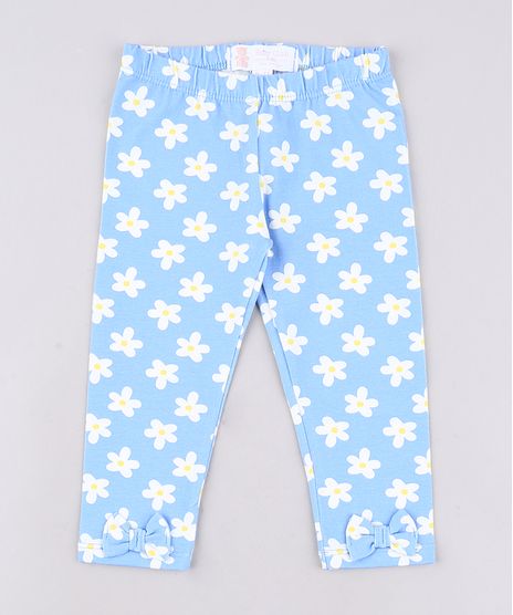 Calca-Legging-Infantil-Basica-Estampada-Floral-com-Laco-Azul-9651874-Azul_1