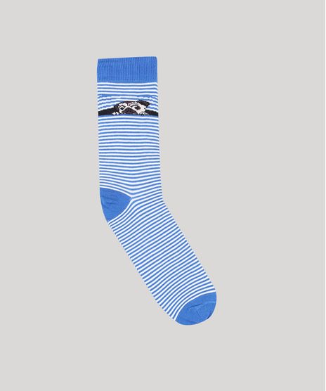 Meia-Masculina-Cano-Alto-Divertida-Listrada-com-Cachorro-Azul-9636338-Azul_1