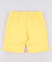 Bermuda-Infantil-em-Moletom-com-Bolso-Barra-Dobrada--Amarela-9548922-Amarelo_2