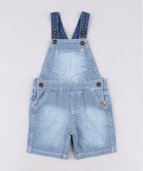 Jardineira-Jeans-Infantil-Listrada-com-Bolsos-Azul-Medio-9635847-Azul_Medio_1