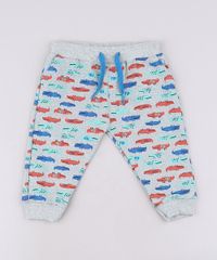 Calca-Infantil-em-Moletom-Estampada-de-Jacare-com-Bolsos-Cinza-Mescla-9672635-Cinza_Mescla_1