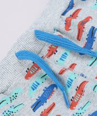 Calca-Infantil-em-Moletom-Estampada-de-Jacare-com-Bolsos-Cinza-Mescla-9672635-Cinza_Mescla_5