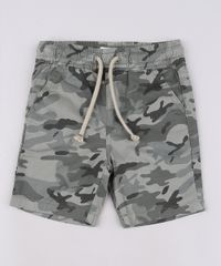 Bermuda-de-Sarja-Infantil-Estampada-Camuflada-com-Cordao-e-Bolsos--Verde-Militar-9642421-Verde_Militar_1