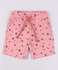Bermuda-de-Sarja-Infantil-Estampada-de-Coqueiros-com-Cordao-e-Bolsos--Rosa-Escuro-9644515-Rosa_Escuro_1