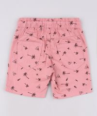 Bermuda-de-Sarja-Infantil-Estampada-de-Coqueiros-com-Cordao-e-Bolsos--Rosa-Escuro-9644515-Rosa_Escuro_2