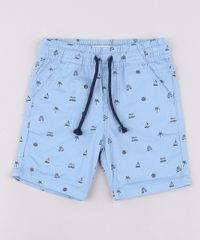 Bermuda-de-Sarja-Infantil-Estampada-de-Praia-com-Cordao-e-Bolsos--Azul-9644514-Azul_1