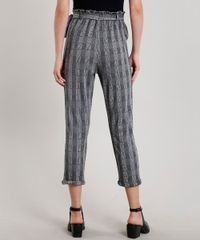 Calca-Feminina-Clochard-Estampada-Xadrez-com-Faixa-de-Amarrar-Cinza-Mescla-9426000-Cinza_Mescla_2