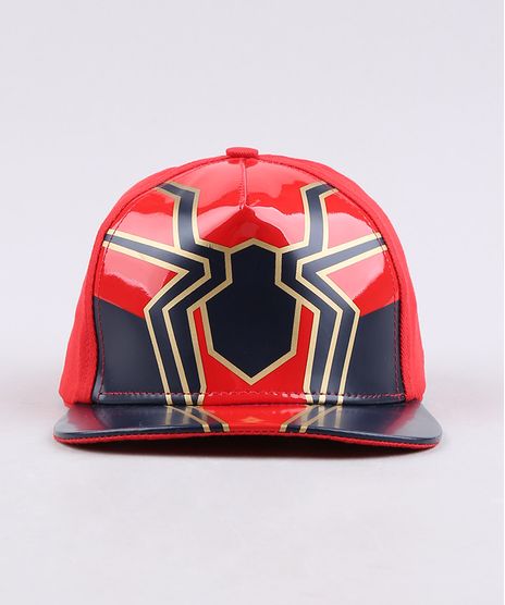 Bone-Infantil-Aba-Reta-Homem-Aranha-com-Vinil-Vermelho-9441045-Vermelho_1