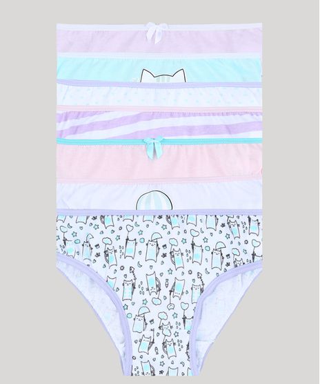 Kit-de-7-Calcinhas-Infantis-Estampadas-de-Gatinhos-Multicor-9644397-Multicor_1