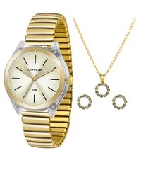 Kit-de-Relogio-Analogico-Lince-Feminino---Brinco---Colar---LRG4484P-K292C1KX-Dourado-9709695-Dourado_1