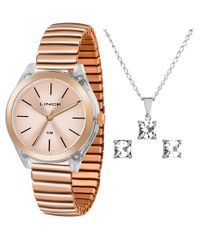 Kit-de-Relogio-Analogico-Lince-Feminino---Brinco---Colar---LRR4484P-KK06R1RX-Rose-9709702-Rose_1