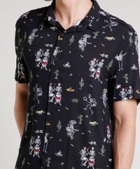 Camisa-Masculina-Estampada-de-Esqueletos-Mexicanos-Manga-Curta-Preta-9592900-Preto_4