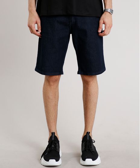 Bermuda-Jeans-Masculina-Slim-com-Bolsos-Azul-Escuro-9594235-Azul_Escuro_1