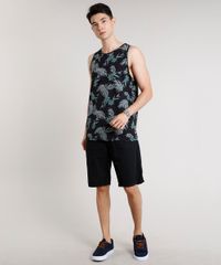 Regata-Masculina-Estampada-de-Folhagem-Gola-Careca-Preta-9607781-Preto_3