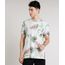 Camiseta-Masculina-Estampada-de-Folhagem-com-Bolso-Manga-Curta-Gola-Careca-Cinza-Mescla-Claro-9648954-Cinza_Mescla_Claro_1