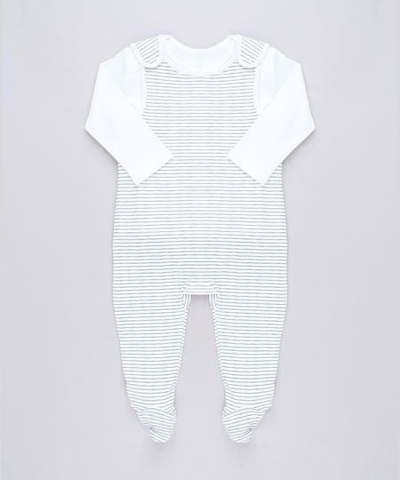 Conjunto-Infantil-de-Camiseta-Manga-Longa---Macacao-Listrado-com-Pezinho-Sem-Manga-Off-White-9584561-Off_White_1