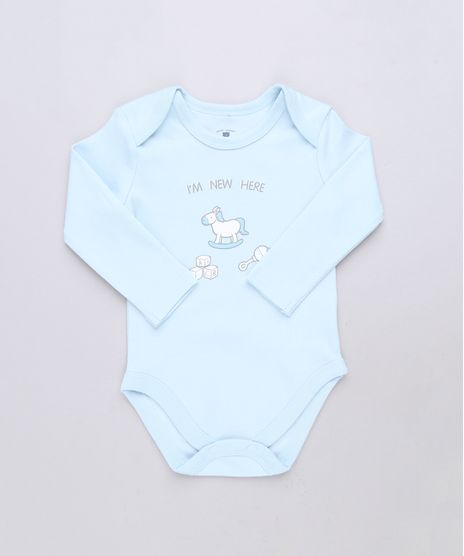Body-Infantil--I-m-New-Here--Manga-Longa-Azul-Claro-9584556-Azul_Claro_1