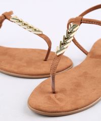 Rasteira-Feminina-Oneself-em-Suede-com-Aviamento-Geometrico-Caramelo-9685247-Caramelo_5