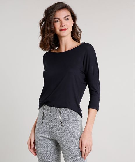 Blusa-Feminina-Ampla-Manga-3-4-Decote-Redondo-Preta-9509004-Preto_1
