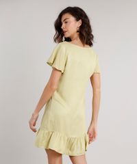 Vestido-Feminino-Curto-com-Babado-e-Botoes-Manga-Curta-Verde-Claro-9646859-Verde_Claro_2