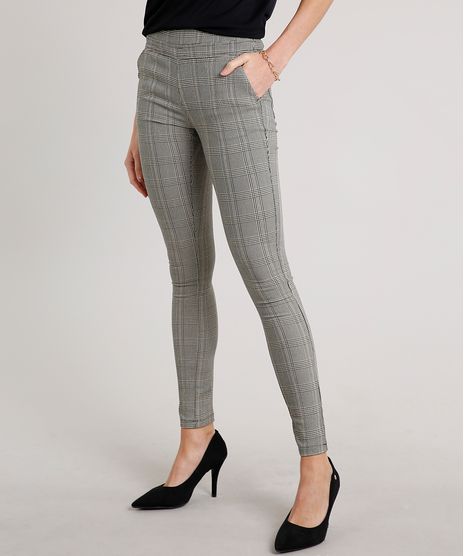 Calca-Legging-Feminina-Estampada-Xadrez-em-Jacquard-Kaki-9413035-Kaki_1