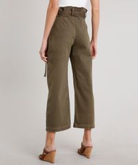 Calca-Feminina-Pantacourt-Clochard-com-Faixa-para-Amarrar-Verde-Militar-9670254-Verde_Militar_2