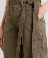 Calca-Feminina-Pantacourt-Clochard-com-Faixa-para-Amarrar-Verde-Militar-9670254-Verde_Militar_4