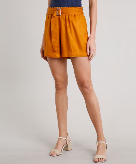 Short-Jeans-Feminino-Clochard-com-Fivela-e-Bolsos-Mostarda-9684513-Mostarda_1