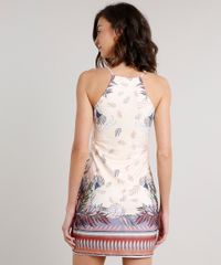 Vestido-Feminino-Estampado-de-Folhagem-Halter-Neck--Bege-Claro-9610361-Bege_Claro_2