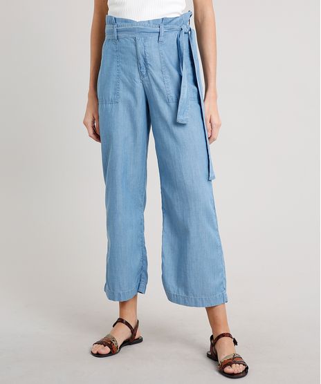 Calca-Jeans-Feminina-Reta-Clochard-Cropped-com-Faixa-para-Amarrar-Azul-Claro-9670255-Azul_Claro_1