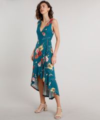Vestido-Feminino-Midi-Mullet-Envelope-Estampado-Floral-Sem-Manga-Verde-9613388-Verde_1