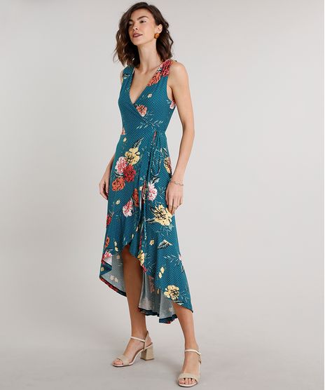 Vestido-Feminino-Midi-Mullet-Envelope-Estampado-Floral-Sem-Manga-Verde-9613388-Verde_1