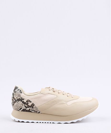 Tenis-Feminino-Via-Uno-Running-com-Estampa-Animal-Print-Cobra-Bege-9662057-Bege_1