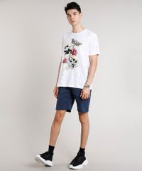 Camiseta-Masculina-Estampada-com-Caveira-e-Rosas-Manga-Curta-Gola-Careca-Branca-9674681-Branco_3