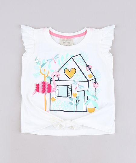 Blusa-Infantil-com-Estampa-de-Flamingo-e-No-Babado-na-Manga-Off-White-9678250-Off_White_1