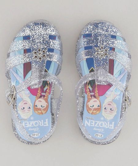 Sandália Infantil Frozen com Brilho Prateado - 19-20 Menor preço em Sandália Infantil Frozen com Brilho Prateado - 19-20