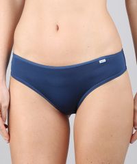 Kit Calcinhas Biquíni Delrio Azul Frente Kit Calcinhas Biquíni Delrio Azul Frente