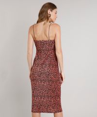 Vestido-Feminino-Midi-Plissado-Estampado-Animal-Print-com-Fenda-Alca-Fina-Coral-9631852-Coral_2