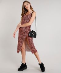 Vestido-Feminino-Midi-Plissado-Estampado-Animal-Print-com-Fenda-Alca-Fina-Coral-9631852-Coral_3