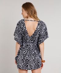 Saida-de-Praia-Kaftan-Curta-Estampada-Animal-Print-Zebra-Manga-Curta-Preta-9601522-Preto_2
